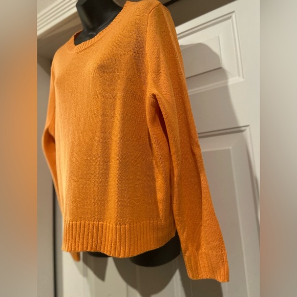 H & M Divided~Bright Orange~Acrylic~Knit~Scoop Neck~Pullover~Sweater~Size L - Picture 5 of 11
